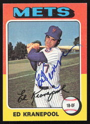 Ed Kranepool Autographed 1975 Topps Card #324 New York Mets SKU #258574