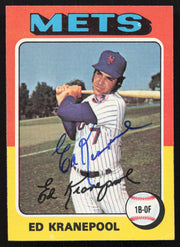 Ed Kranepool Autographed 1975 Topps Card #324 New York Mets SKU #258575