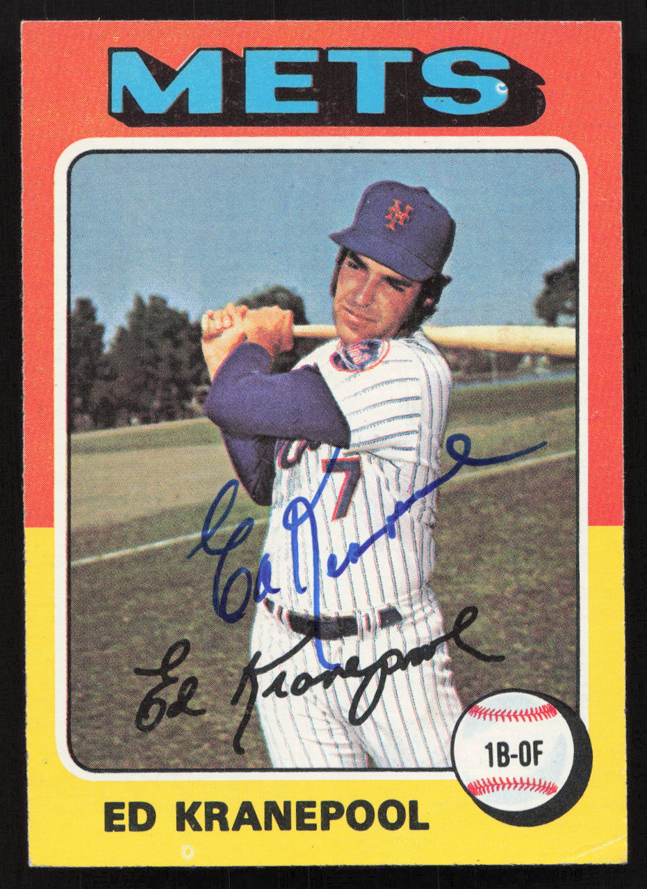 Ed Kranepool Autographed 1975 Topps Card #324 New York Mets SKU #258575