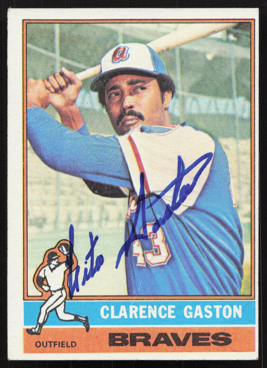 Clarence Cito Gaston Autographed 1976 Topps Card #558 Atlanta Braves SKU #258586