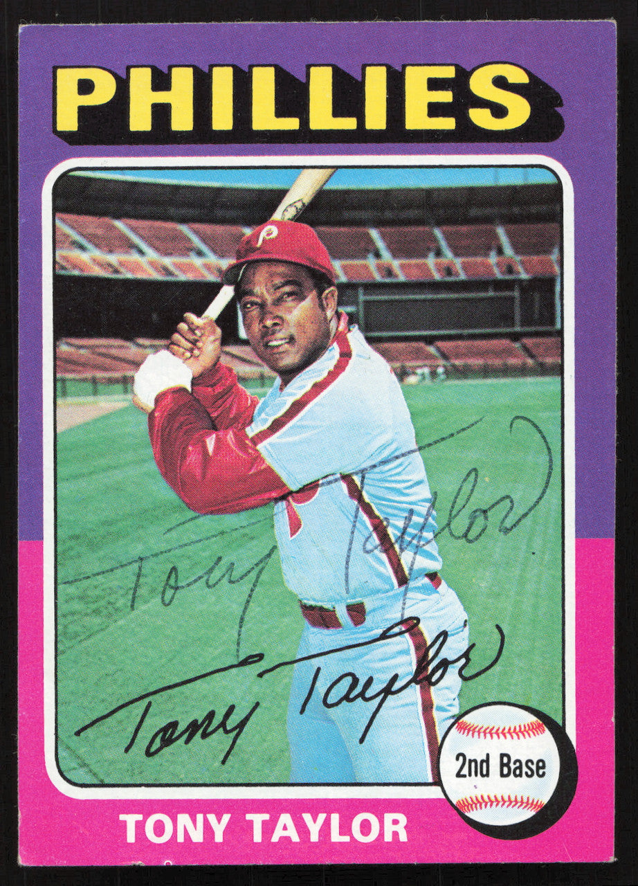 Tony Taylor Autographed 1975 Topps Card #574 Philadelphia Philles SKU #258593