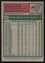 Tony Taylor Autographed 1975 Topps Card #574 Philadelphia Philles SKU #258593