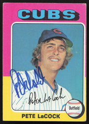 Pete LaCock Autographed 1975 Topps Card #494 Chicago Cubs SKU #258598