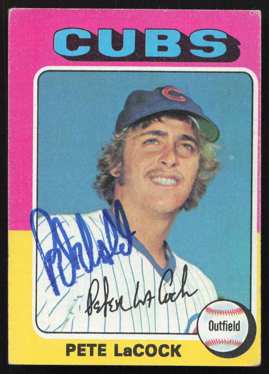Pete LaCock Autographed 1975 Topps Card #494 Chicago Cubs SKU #258598
