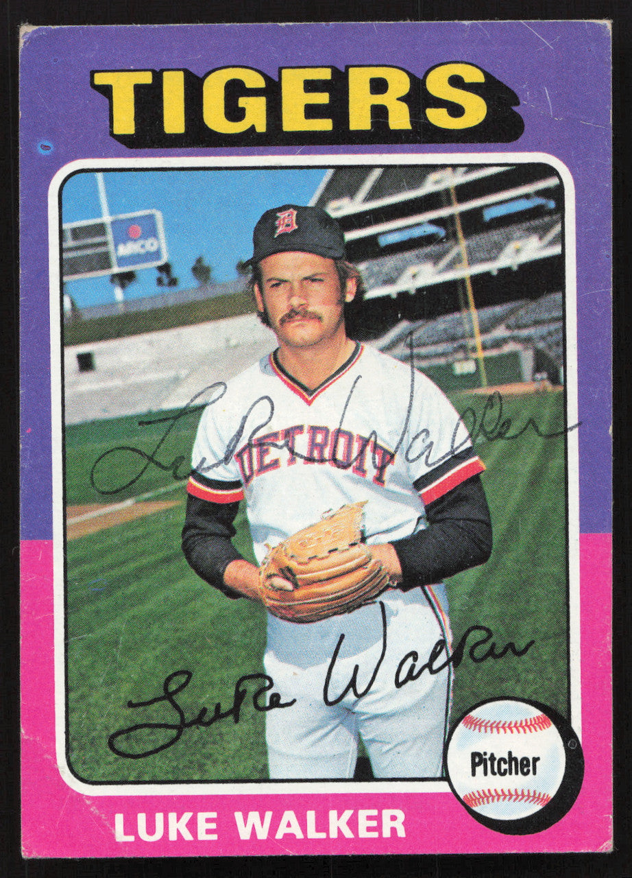 Luke Walker Autographed 1975 Topps Card #474 Detroit Tigers SKU #258601