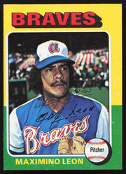 Maximino Leon Autographed 1975 Topps Card #442 Atlanta Braves SKU #258604