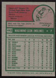 Maximino Leon Autographed 1975 Topps Card #442 Atlanta Braves SKU #258604