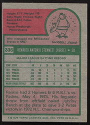 Rennie Stennett Autographed 1975 Topps Card #336 Pittsburgh Pirates SKU #258607