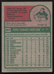 Roric Harrison Autographed 1975 Topps Card #287 Atlanta Braves SKU #258610