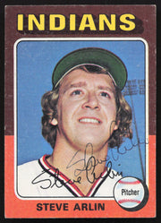 Steve Arlin Autographed 1975 Topps Card #159 Cleveland Indians SKU #258614