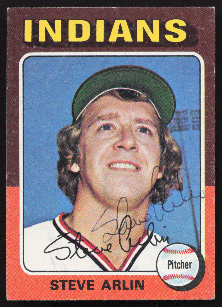 Steve Arlin Autographed 1975 Topps Card #159 Cleveland Indians SKU #258614
