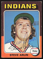 Steve Arlin Autographed 1975 Topps Card #159 Cleveland Indians SKU #258615