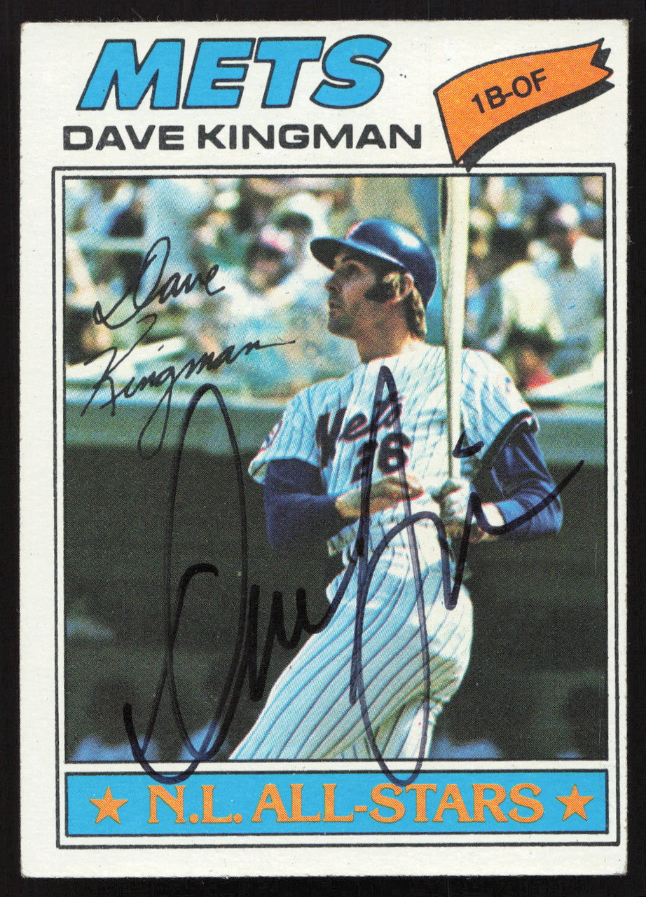 Dave Kingman Autographed 1977 Topps Card #500 New York Mets SKU #258623