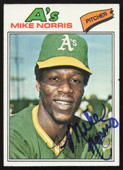 Mike Norris Autographed 1977 Topps Card #284 Oakland A's SKU #258629