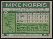 Mike Norris Autographed 1977 Topps Card #284 Oakland A's SKU #258629