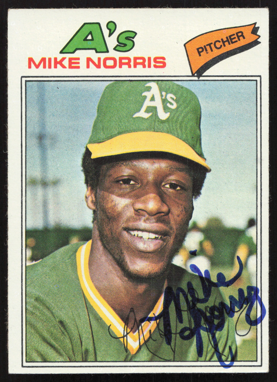 Mike Norris Autographed 1977 Topps Card #284 Oakland A's SKU #258631