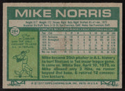 Mike Norris Autographed 1977 Topps Card #284 Oakland A's SKU #258631