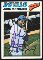 John Mayberry Autographed 1977 Topps Card #244 Kansas City Royals SKU #258636