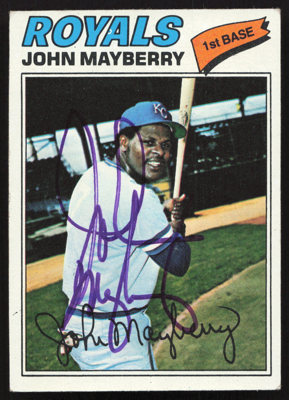John Mayberry Autographed 1977 Topps Card #244 Kansas City Royals SKU #258636
