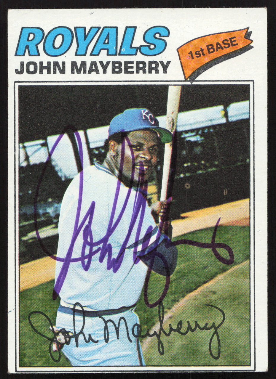 John Mayberry Autographed 1977 Topps Card #244 Kansas City Royals SKU #258638
