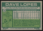 Dave Lopes Autographed 1977 Topps Card #180 Los Angeles Dodgers SKU #258641