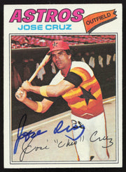 Jose Cruz Autographed 1977 Topps Card #42 Houston Astros SKU #258649