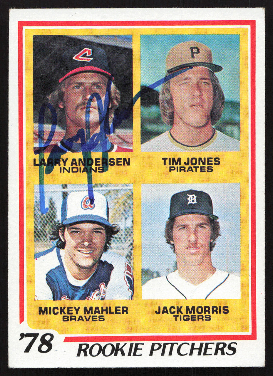 Larry Andersen Autographed 1978 Topps Rookie Card #703 Cleveland Indians SKU #258650
