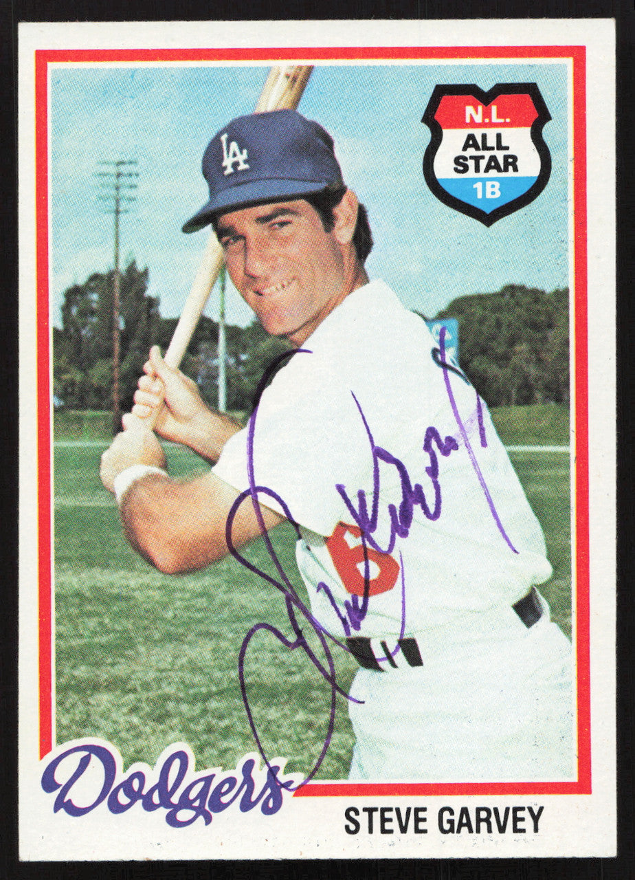 Steve Garvey Autographed 1978 Topps Card #350 Los Angeles Dodgers SKU #258653