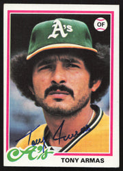 Tony Armas Autographed 1978 Topps Card #298 Oakland A's SKU #258665