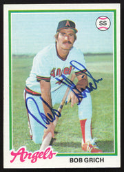 Bob Bobby Grich Autographed 1978 Topps Card #18 California Angels SKU #258668