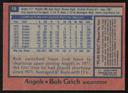 Bob Bobby Grich Autographed 1978 Topps Card #18 California Angels SKU #258669