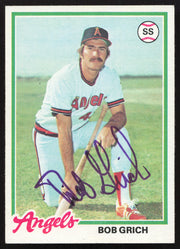 Bob Bobby Grich Autographed 1978 Topps Card #18 California Angels SKU #258670