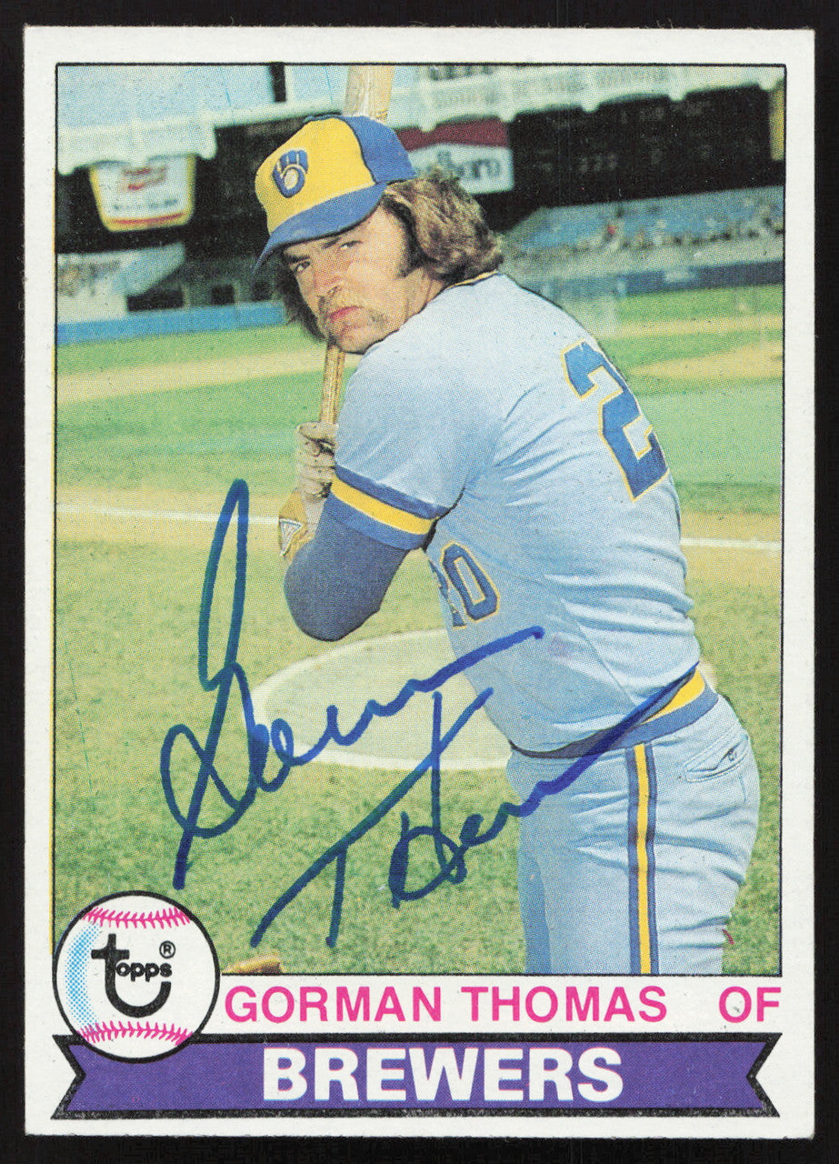 Gorman Thomas Autographed 1979 Topps Card #376 Milwaukee Brewers SKU #258675