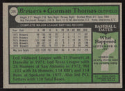 Gorman Thomas Autographed 1979 Topps Card #376 Milwaukee Brewers SKU #258675
