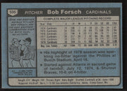 Bob Forsch Autographed 1980 Topps Card #535 St. Louis Cardinals SKU #258677