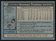 Gorman Thomas Autographed 1980 Topps Card #623 Milwaukee Brewers SKU #258679