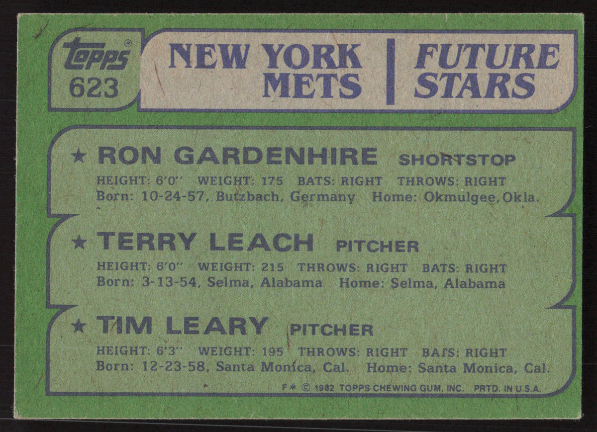 Ron Gardenhire & Terry Leach Autographed 1982 Topps Rookie Card #623 New York Mets SKU #258686