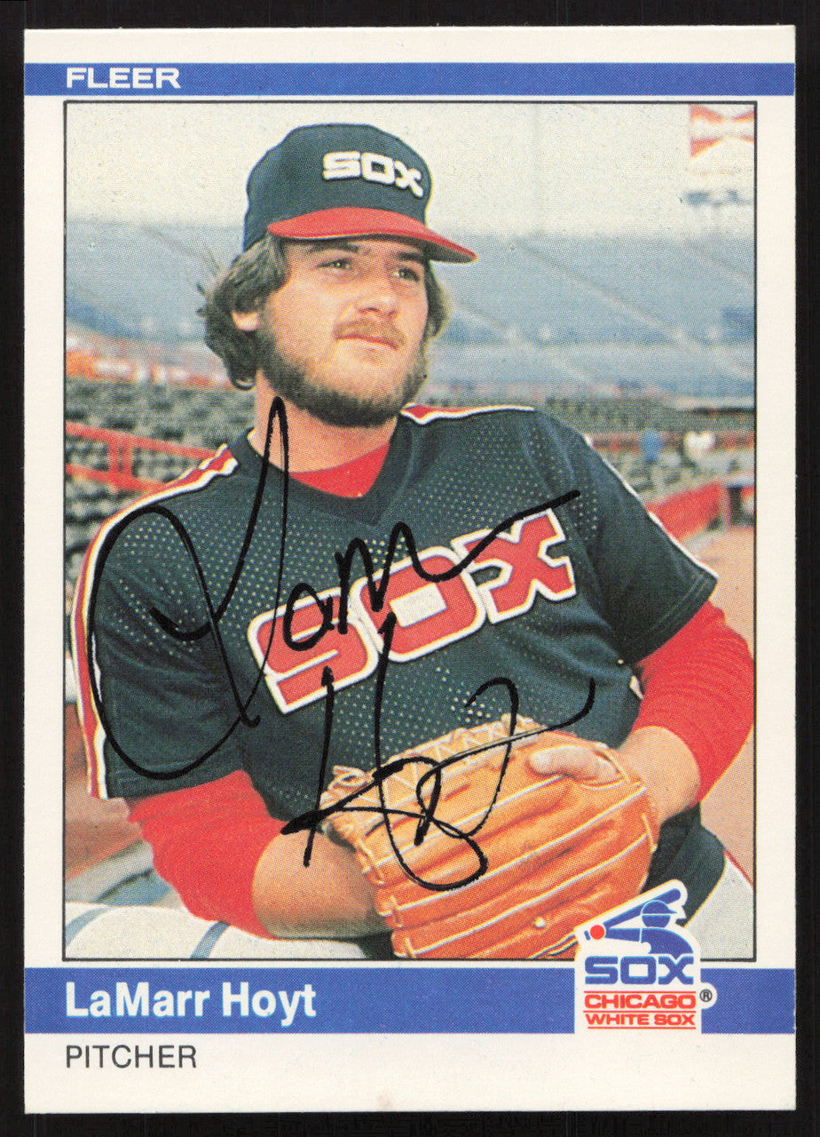 LaMarr Hoyt Autographed 1984 Fleer Card #63 Chicago White Sox SKU #258687