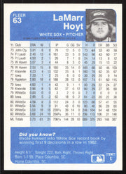 LaMarr Hoyt Autographed 1984 Fleer Card #63 Chicago White Sox SKU #258687