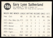 Gary Sutherland Autographed 1975 Hostess Card #146 Detroit Tigers SKU #258691