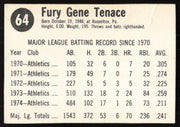 Gene Tenace Autographed 1975 Hostess Card #65 Oakland A's SKU #258692