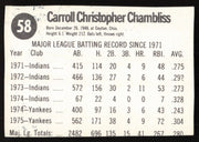 Chris Chambliss Autographed 1976 Hostess Card #58 New York Yankees SKU #258699