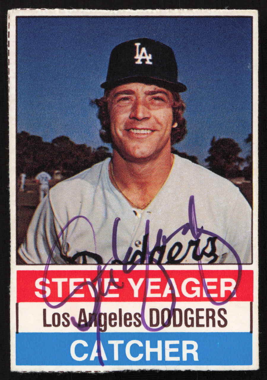 Steve Yeager Autographed 1976 Hostess Card #147 Los Angeles Dodgers SKU #258703