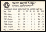 Steve Yeager Autographed 1976 Hostess Card #147 Los Angeles Dodgers SKU #258703