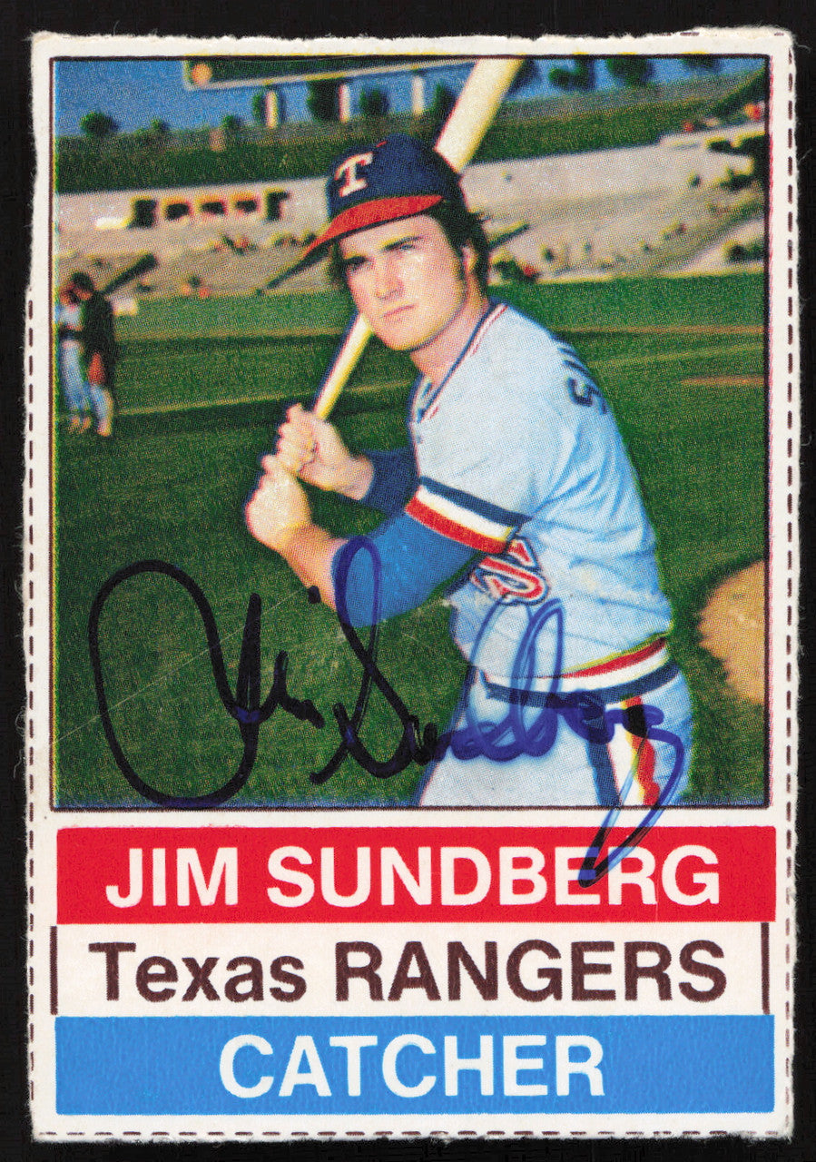 Jim Sundberg Autographed 1976 Hostess Card #68 Texas Rangers SKU #258705