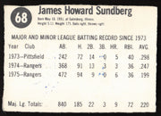 Jim Sundberg Autographed 1976 Hostess Card #68 Texas Rangers SKU #258705