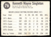 Ken Singleton Autographed 1976 Hostess Card #76 Baltimore Orioles SKU #258706