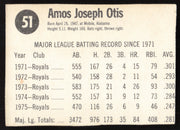 Amos Otis Autographed 1976 Hostess Card #51 Kansas City Royals SKU #258707