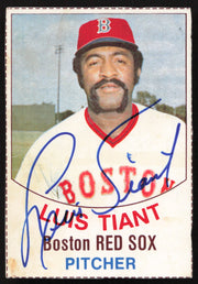 Luis Tiant Autographed 1977 Hostess Card #10 Boston Red Sox SKU #258711