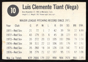 Luis Tiant Autographed 1977 Hostess Card #10 Boston Red Sox SKU #258711